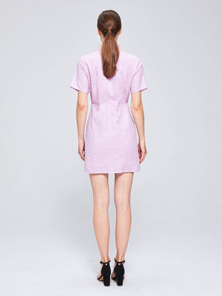 CLAIRE TWO-TONE MINI DRESS - LILAC/PINK